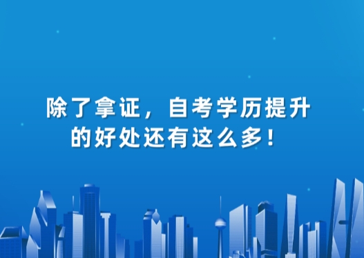 除了拿证，自考学历提升的好处还有这么多！